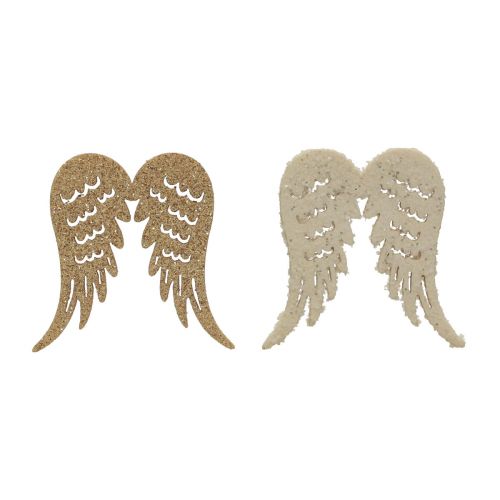 Floristik24 Scatter dekoration juletræ englevinger glitter 3×4cm 72 stk