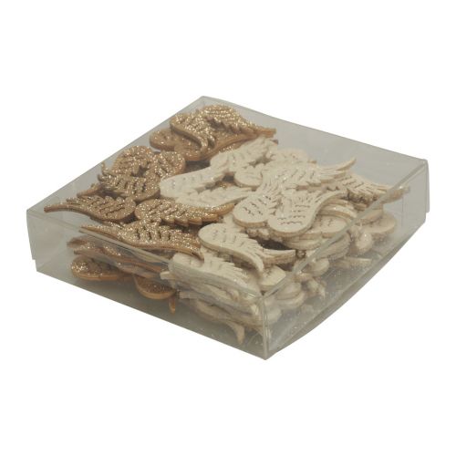 Floristik24 Scatter dekoration juletræ englevinger glitter 3×4cm 72 stk