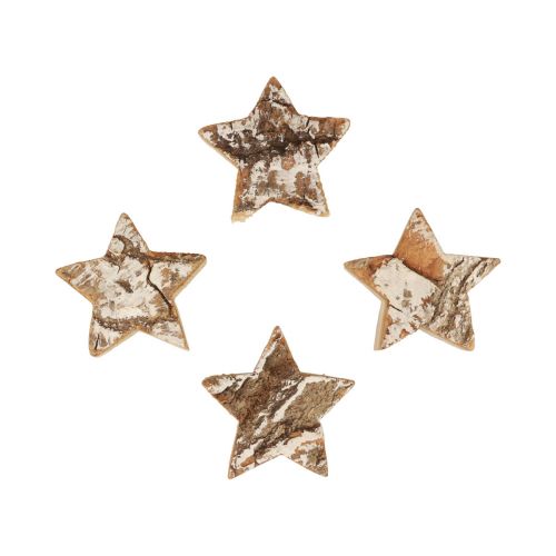 Floristik24 Scatter dekoration juletræstjerner bark hvide Ø5cm 12 stk