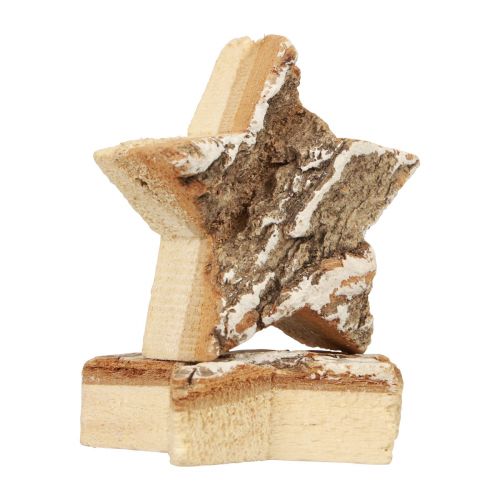 Artikel Scatter dekoration juletræstjerner bark hvide Ø5cm 12 stk