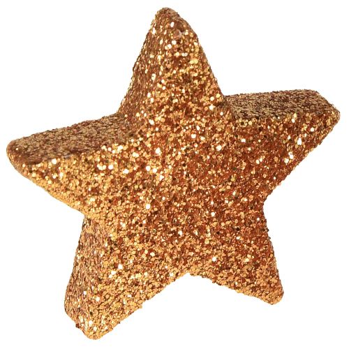 Artikel Scatter dekoration Julestjerner brun/orange Ø4/5cm 40 stk