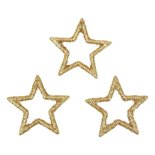 Floristik24 Scatter dekoration Julestjerner gylden glitter Ø4cm 120 stk