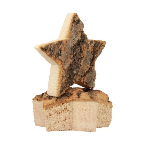 Floristik24 Scatter dekoration Julestjerner træstjerner med bark Ø5cm 12 stk