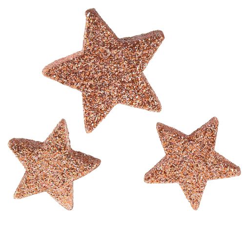 Scatter dekoration Julestjerner spredte stjerner pink Ø4/5cm 40stk