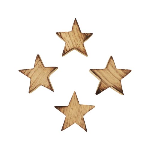 Artikel Scatter dekoration Julestjerner flammede træstjerner Ø4cm 24 stk