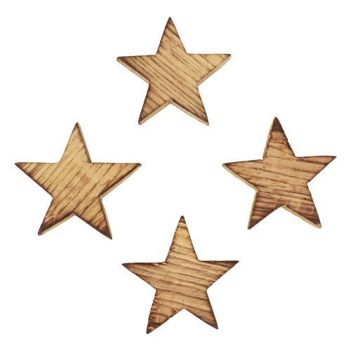 Artikel Scatter dekoration Julestjerner flammede træstjerner 5,5cm 12 stk