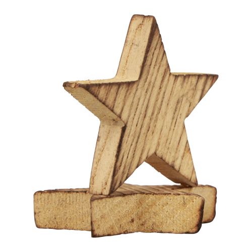 Artikel Scatter dekoration Julestjerner flammede træstjerner 5,5cm 12 stk