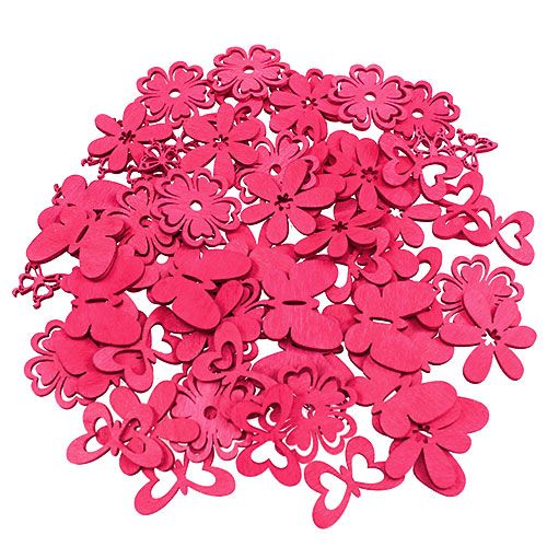 Floristik24 Træstrødekoration pink 2cm - 4cm 72 stk