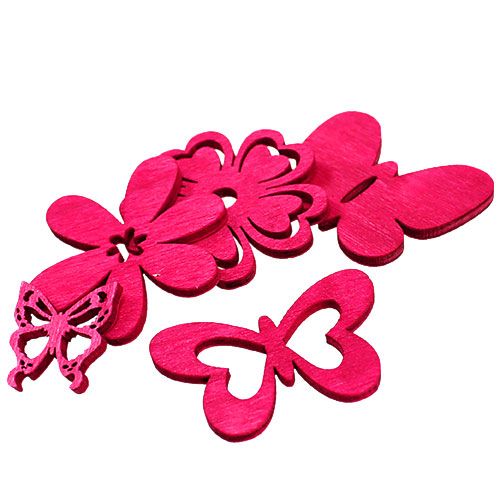 Floristik24 Træstrødekoration pink 2cm - 4cm 72 stk