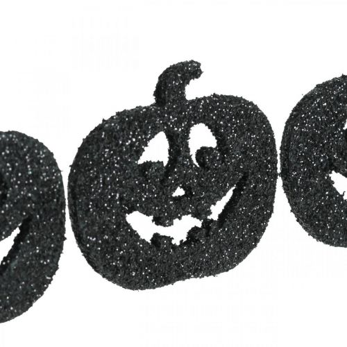 Artikel Scatter dekoration Halloween græskar dekoration 4cm sort, glitter 72stk