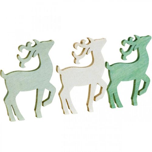 Artikel Scatter dekoration juletræ hjortegrøn 4×3cm 72 stk