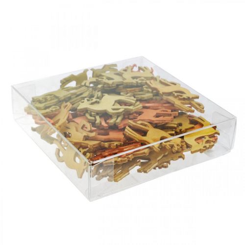 Artikel Scatter dekoration Juletræ hjorte natur 4×3cm 72 stk