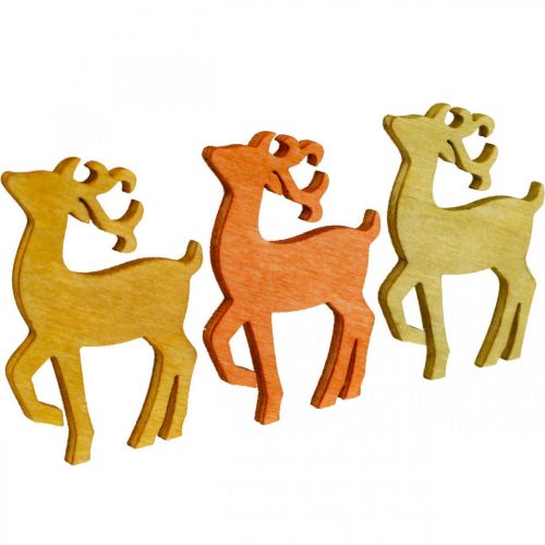 Artikel Scatter dekoration Juletræ hjorte natur 4×3cm 72 stk