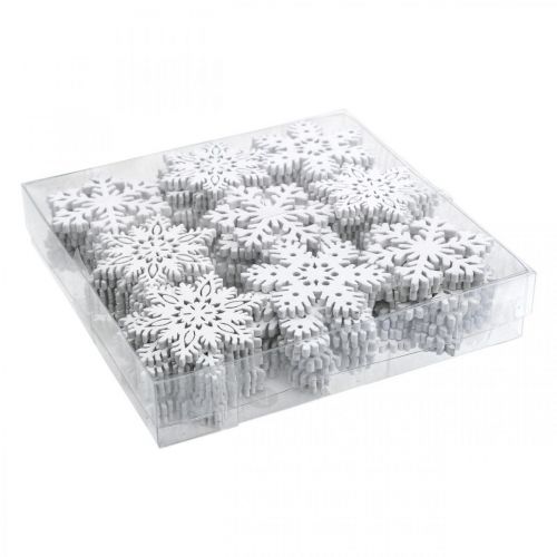 Artikel Spred stykker snefnug, drys dekoration iskrystal 3,5cm 72 stk.