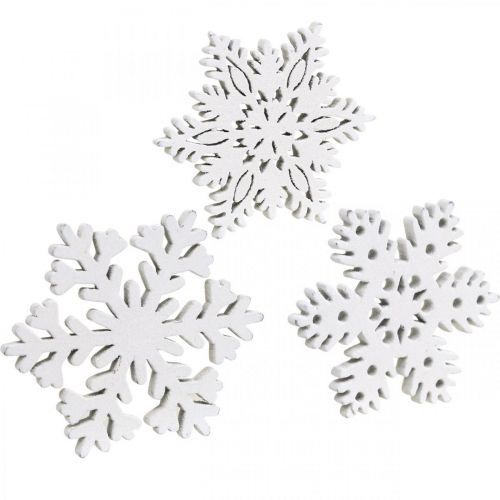 Artikel Spred stykker snefnug, drys dekoration iskrystal 3,5cm 72 stk.