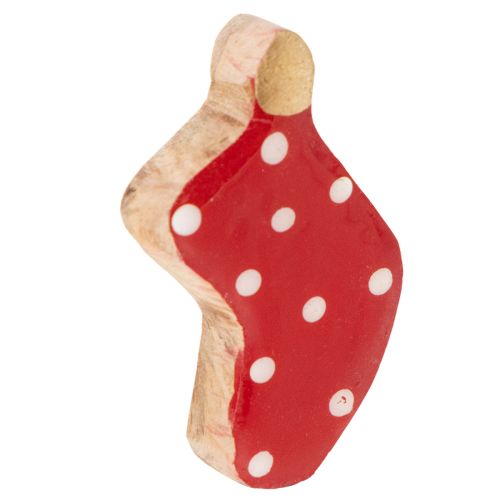 Prikkede sokker, julebordspynt, 6 cm, 8 stk.