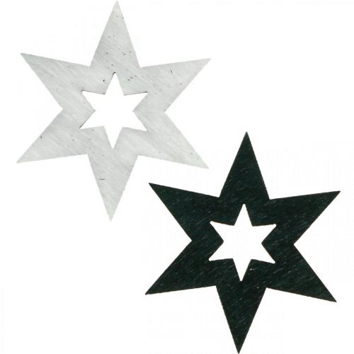 Artikel Træstjerner Dekoration Scatter Dekoration Jul Sort H4cm 72 stk