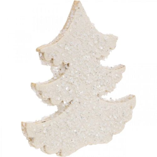 Artikel Scatter dekoration juletræ hvid glitter 4cm 72 stk