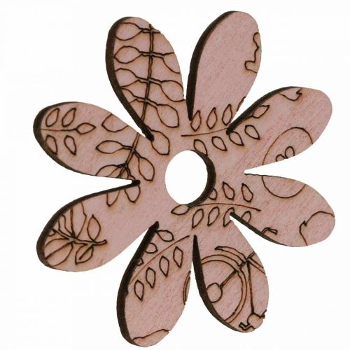Artikel Træblomster spredte dekorationsblomster grøn/lyserød/blå/naturlig Ø3,5–5cm 72 stk.