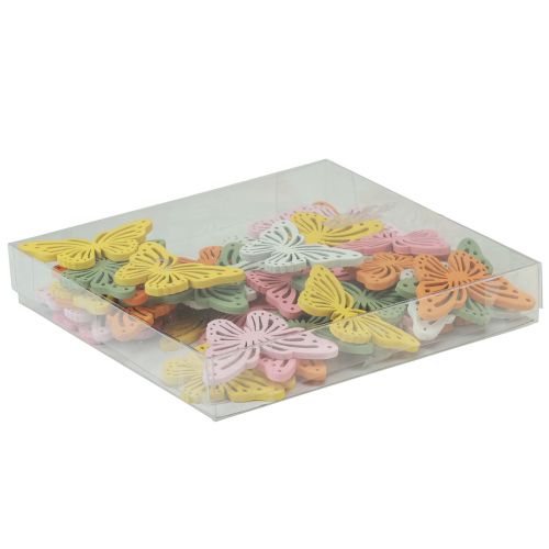 Artikel Shaker træsommerfugl farverig drys dekoration 4,5×3cm 48 stk