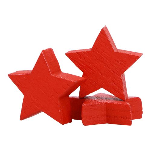 Floristik24 Scatter dekoration Julestjerner røde træstjerner Ø1,5cm 300 stk