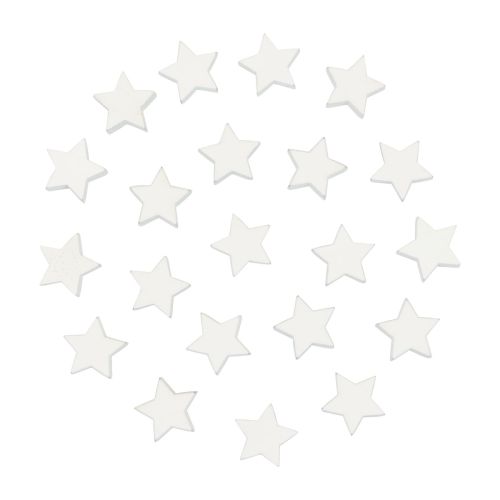 Floristik24 Scatter dekoration Julestjerner hvide træstjerner Ø1,5cm 300stk
