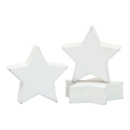 Floristik24 Scatter dekoration Julestjerner hvide træstjerner Ø1,5cm 300stk