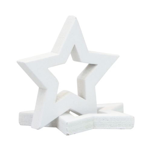 Floristik24 Scatter dekoration Julestjerner hvide træstjerner Ø4cm 54stk