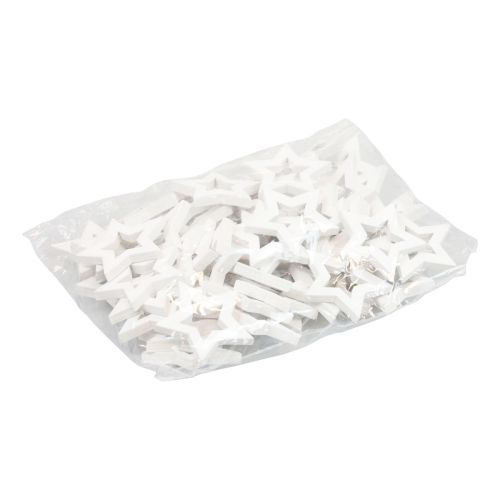 Floristik24 Scatter dekoration Julestjerner hvide træstjerner Ø4cm 54stk