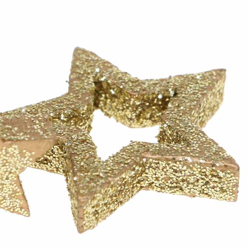 Floristik24 Scatter dekoration stjerner guld glitter 48 stk