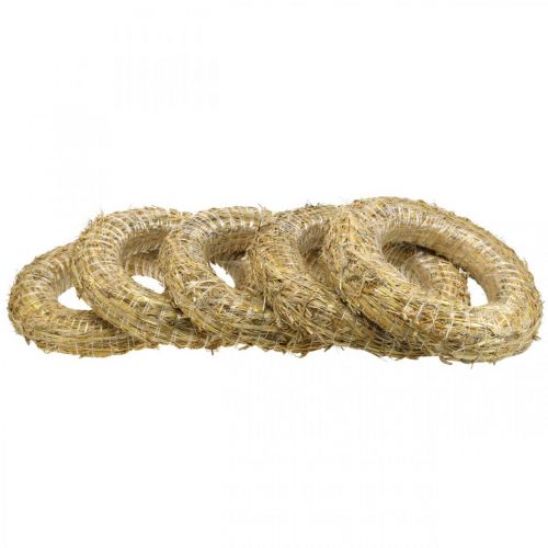 Artikel Stråkrans Ø35cm naturlig - dekorativ krans til hobby og advent, sæt med 5