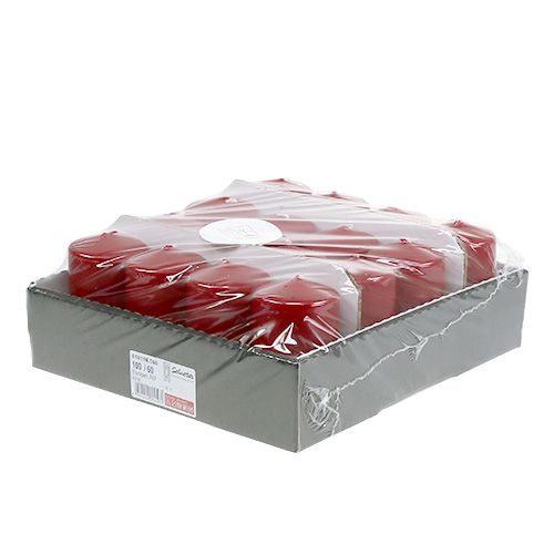 Floristik24 Søjlelys 100/60 gammel rød 16 stk