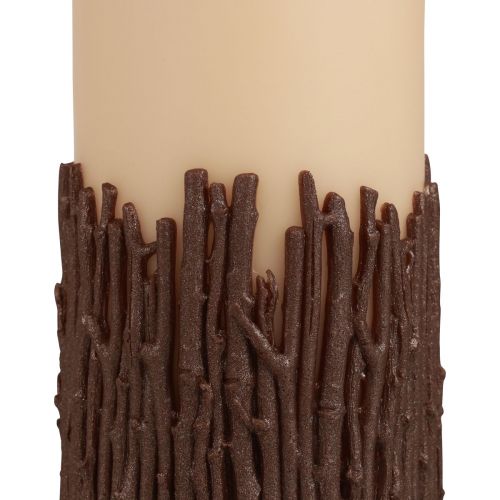 Artikel Søjle lys grene dekor lys rustik beige 150/70mm 1 stk