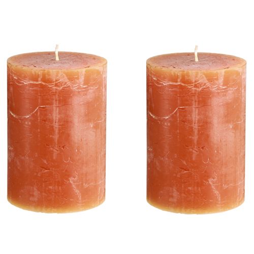 Artikel Søjlelys mørk orange ensfarvet Sunset 85×120mm 2 stk