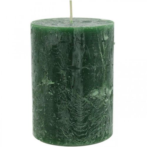 Ensfarvede stearinlys grønne Rustic Safe Candle 80×110mm 4 stk