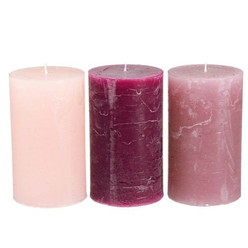 Artikel Søjlelys ensfarvede 3 farver Berry 70×120mm 12 stk.