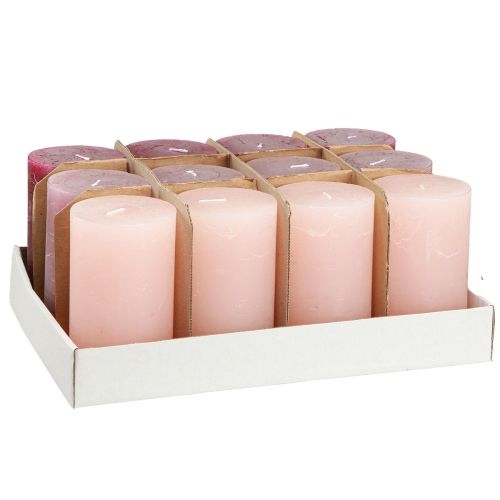 Artikel Søjlelys ensfarvede 3 farver Berry 70×120mm 12 stk.