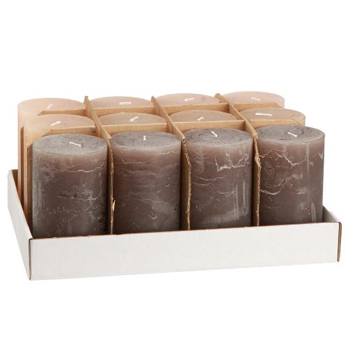 Artikel Søjlelys ensfarvede 3 farver brun 70×120mm 12 stk