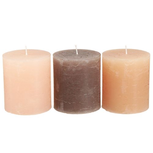 Artikel Søjlelys ensfarvede 3 farver brun 70×80mm 12 stk