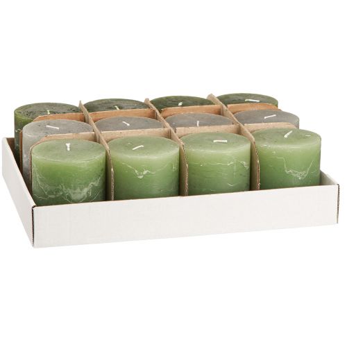 Artikel Søjlelys ensfarvede 3 farver grøn 70×80mm 12 stk