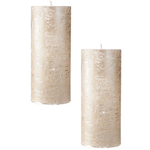 Artikel Søjlelys ensfarvet lys guld 85×200mm 2 stk