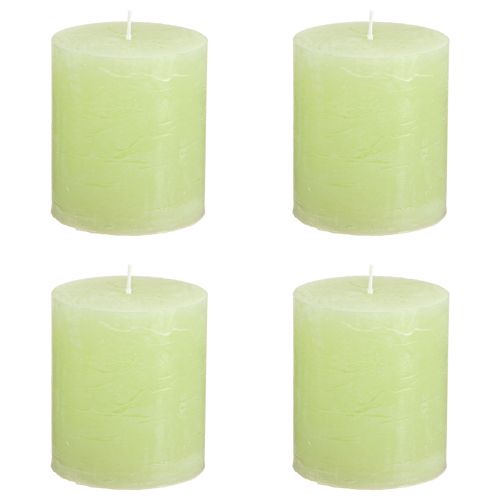 Artikel Søjlelys ensfarvede lys limegrøn 70×80mm 4 stk