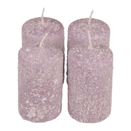 Floristik24 Søjlelys vinter julelys lilla 60×100mm 4 stk