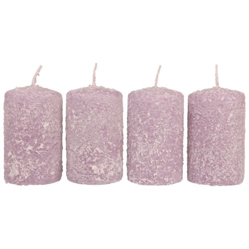 Floristik24 Søjlelys vinter julelys lilla 60×100mm 4 stk