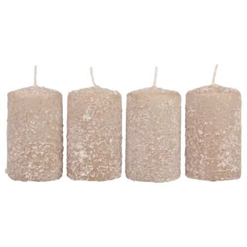 Floristik24 Søjlelys julelys beige 60×100mm 4 stk