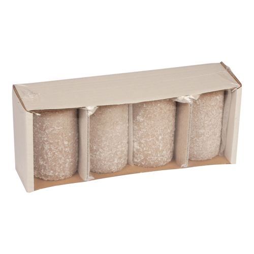 Floristik24 Søjlelys julelys beige 60×100mm 4 stk