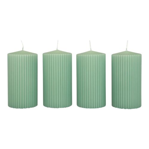 Artikel Søjlelys Grønne Smaragdrillede Lys 70/130mm 4 Stk
