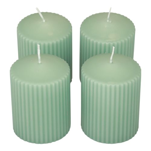 Floristik24 Søjlelys grønne smaragdrillede lys 70/90mm 4 stk
