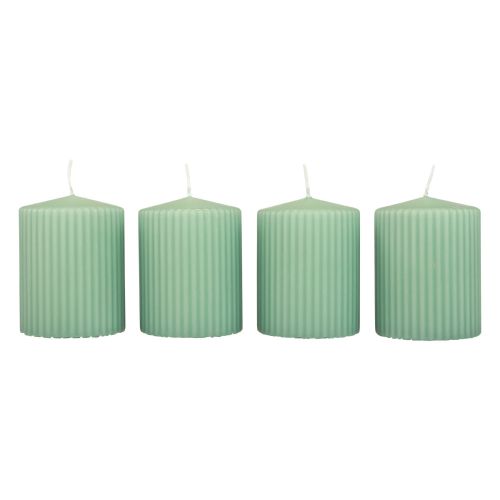 Floristik24 Søjlelys grønne smaragdrillede lys 70/90mm 4 stk