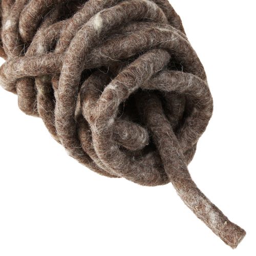 Artikel Stylo snor filt snor fåreuld rullet brun 10mm 15m
